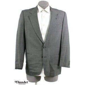 Valentino Uomo Men 2 Button Notched Lapel Gray Blazer Suit Jacket Sport Coat 44R